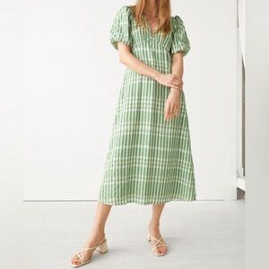 & other stories Green Plaid Women's Dress